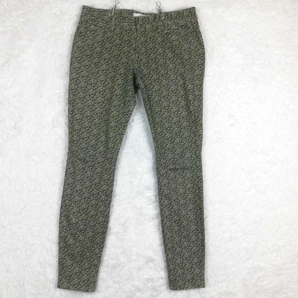 Cabi Womens‎ Jeans Skinny Denim Green Ditzy Floral Stretch Low Rise 4